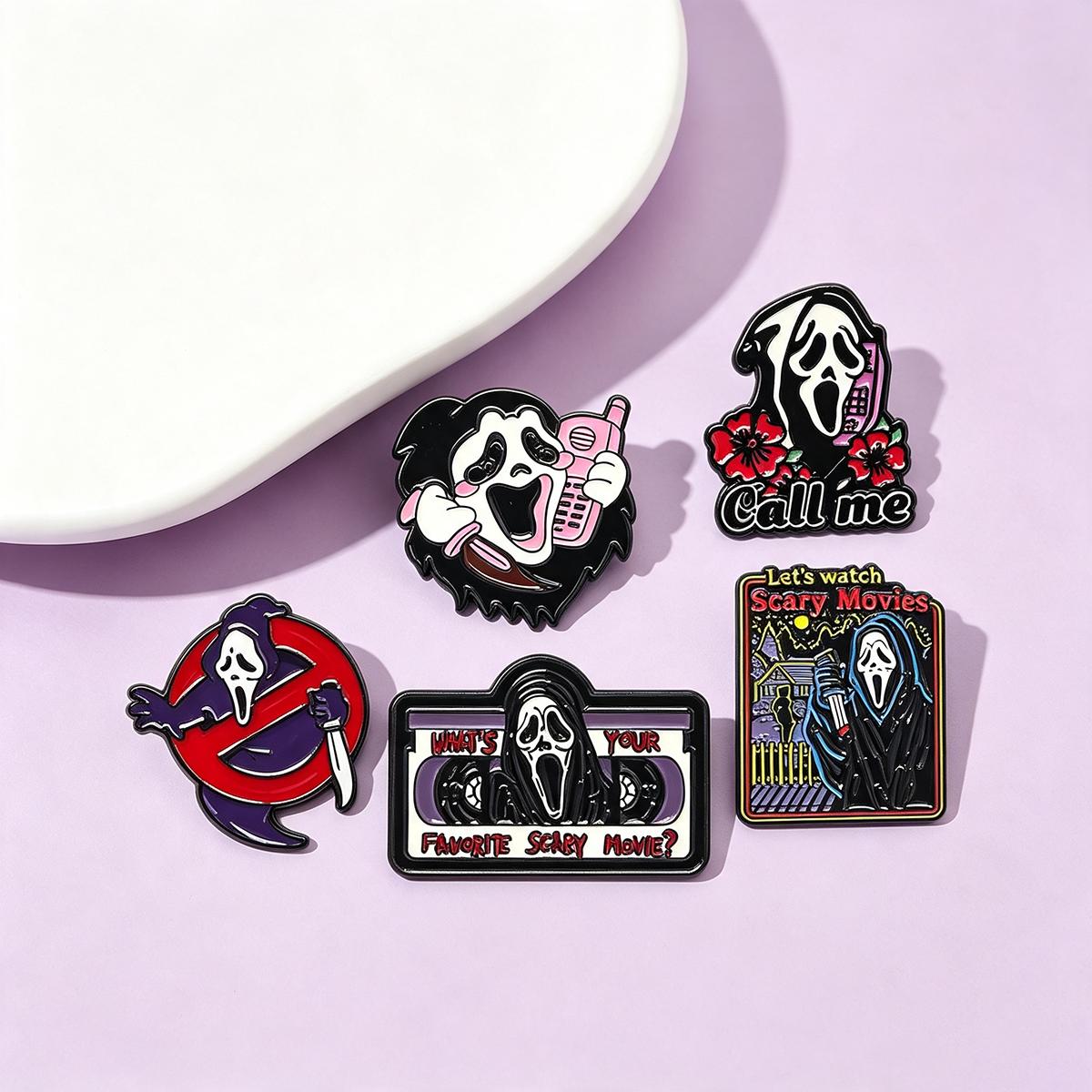 Embroidery Gothic - 5'li Set Korku Temalı Kafatası Mineli