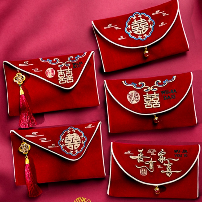 Embroidery Bag - 1 adet çoklu desenler düğün kırmızı