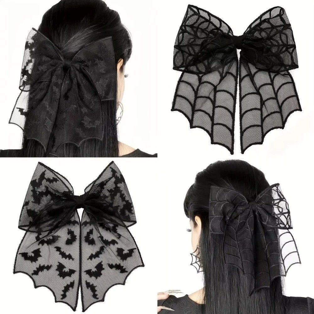 Embroidery Gothic - Dantel Tül Peçe Saç Tokaları Yarasa