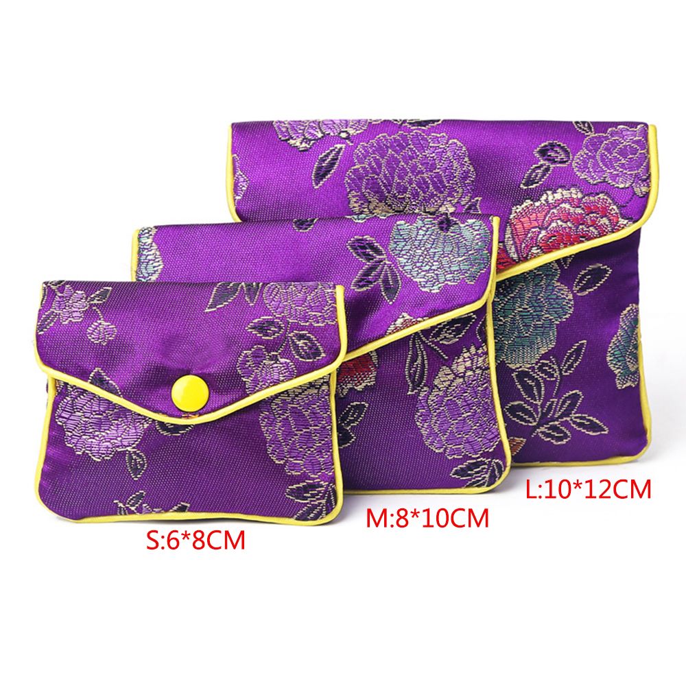 Embroidery Bag - Hediye Çantası İpek Nakışlı Fermuarlı Çıtçıtlı