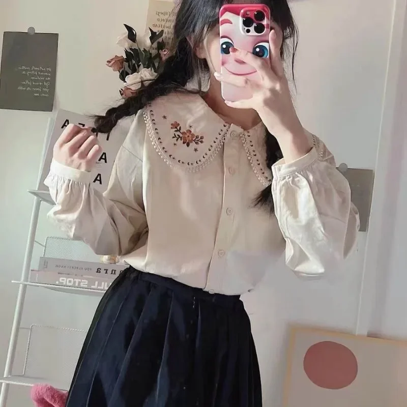 Embroidery Design Love - Gömlek Kadın Japonya Tarzı Nakış Tasarım