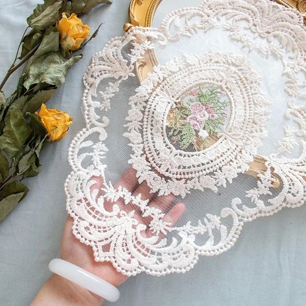 Embroidery Kitchen - Avrupa Oval Retro Vintage Dantel Işlemeli
