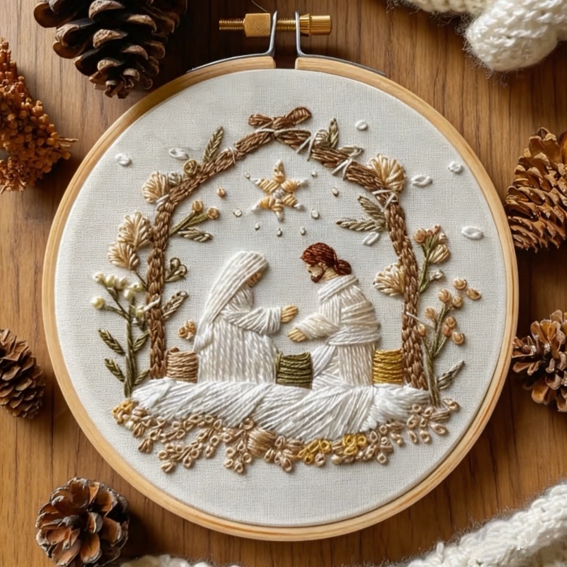 Embroidery Jesus - İsa'nın Doğuşu Noel Nakış Kiti, İngilizce