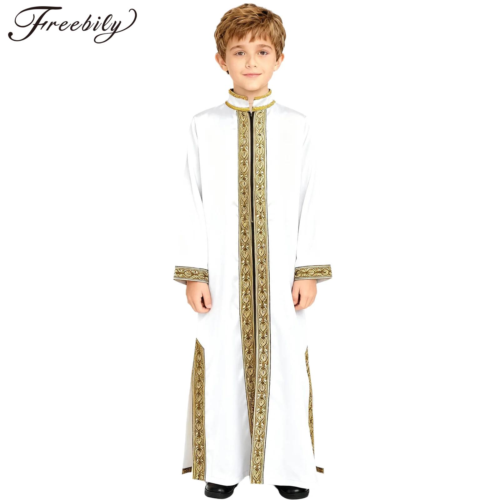 Embroidery Kaftan - Erkek Çocuk Altın İşlemeli Maxi Müslüman