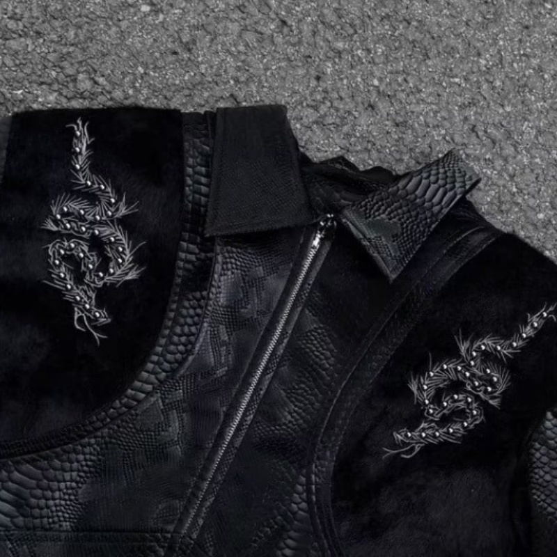 Erkekler Siyah Yılan Kabartmal - Embroidery Gothic incelemesi ve fiyatı