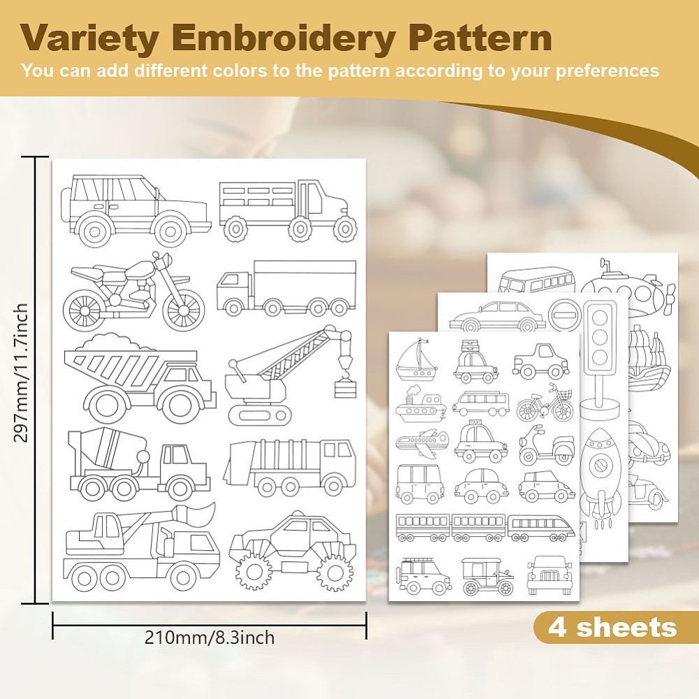 50 Adet Ulaşım Aracı Nakış Des - Embroidery Cloth incelemesi ve fiyatı