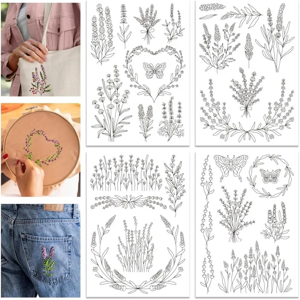 4 sayfa Lavanta Çiçek Kelebek  - Embroidery Cloth incelemesi ve fiyatı