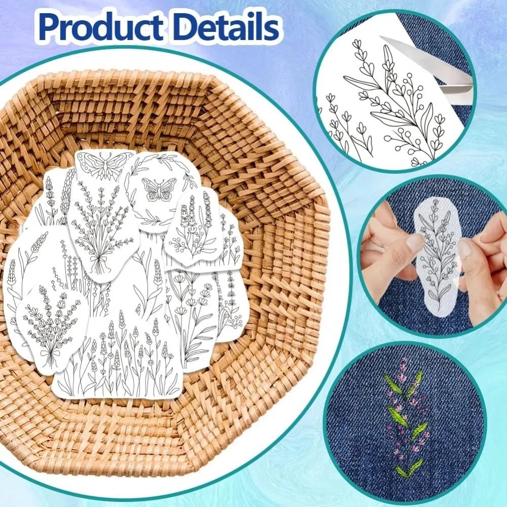 4 sayfa Lavanta Çiçek Kelebek  - Embroidery Cloth incelemesi ve fiyatı