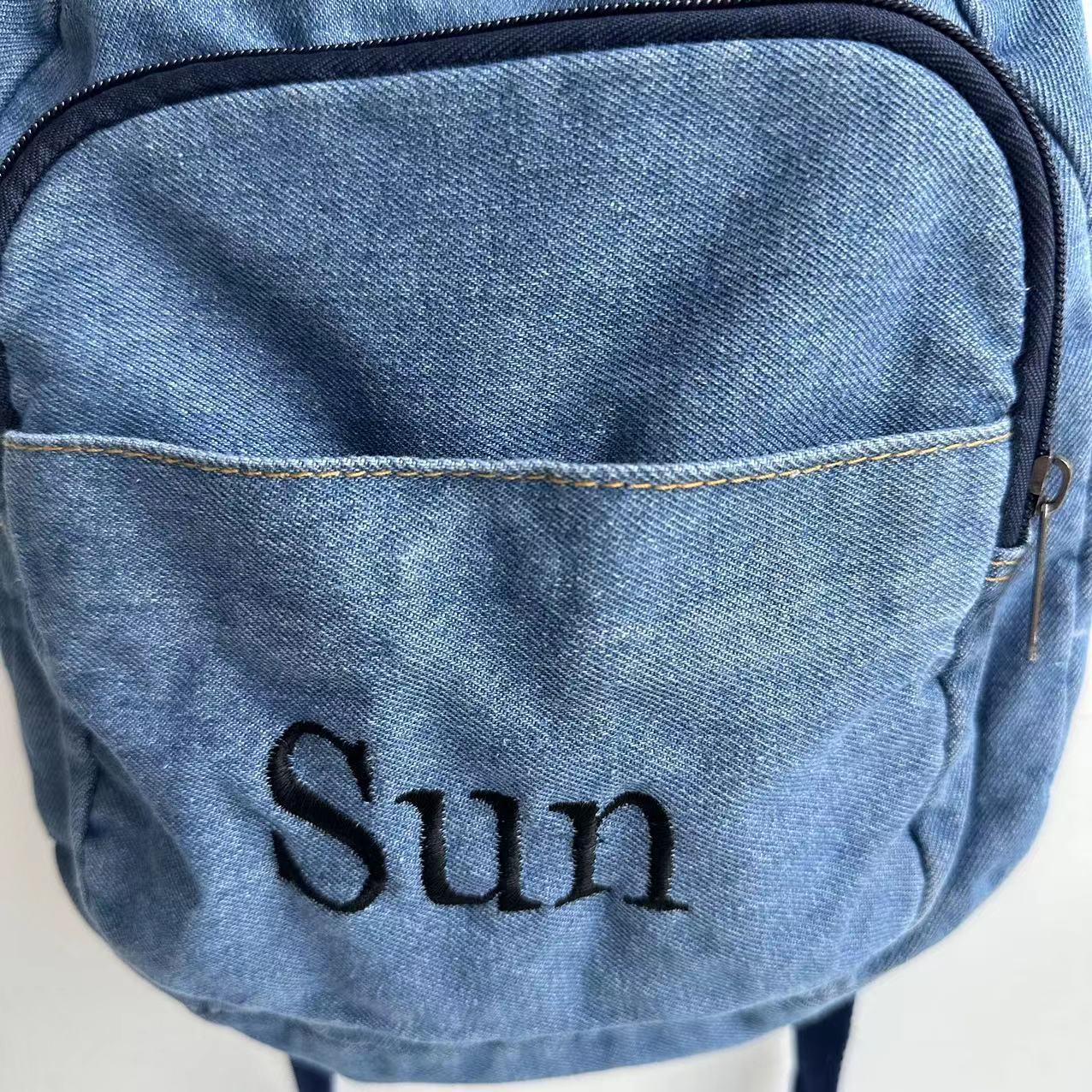 Denim sırt çantası kızların ye - Embroidery Names incelemesi ve fiyatı