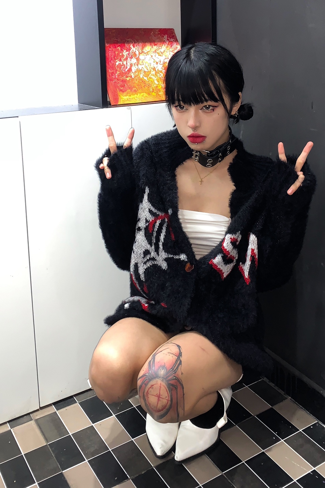 Y2k moda kadın kazak tek göğüs - Embroidery Gothic incelemesi ve fiyatı