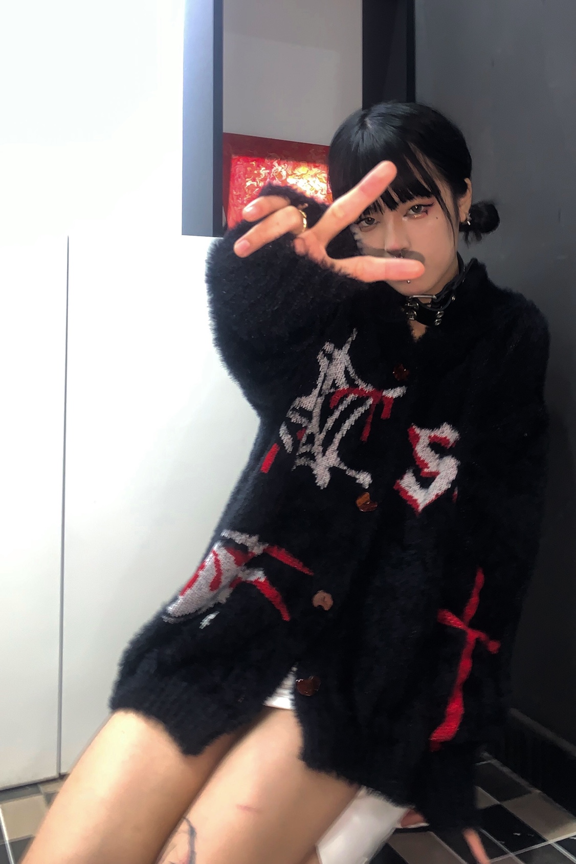 Y2k moda kadın kazak tek göğüs - Embroidery Gothic incelemesi ve fiyatı