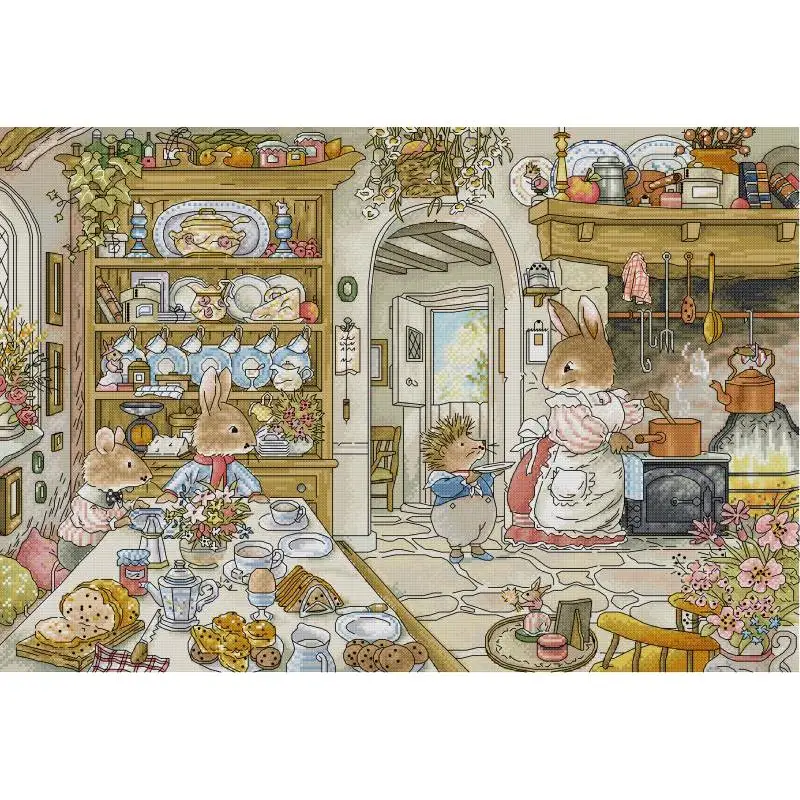 Tavşanın mutfak karikatür hayv - Embroidery Kitchen incelemesi ve fiyatı