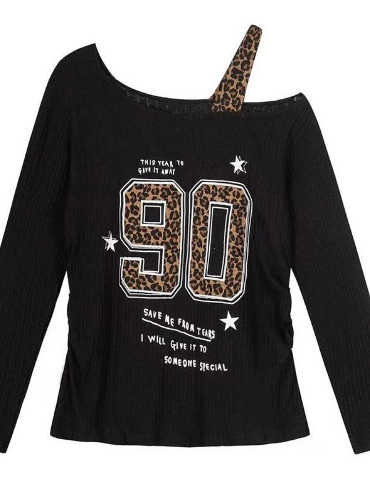Y2K Patchwork Leopar Desenli T - Embroidery Fashion incelemesi ve fiyatı