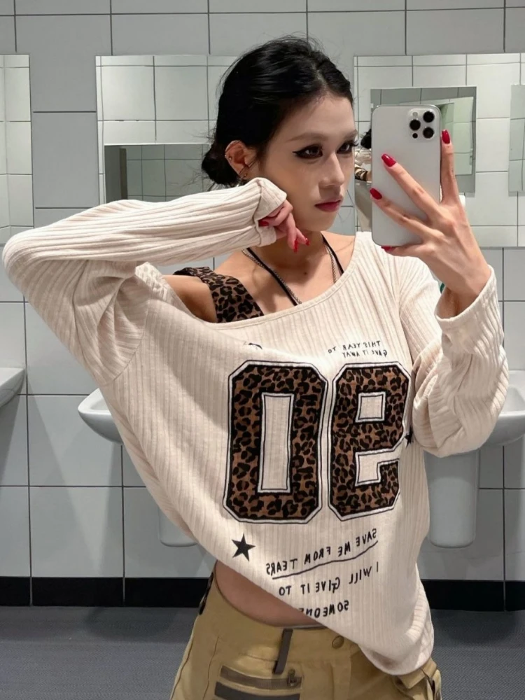 Y2K Patchwork Leopar Desenli T - Embroidery Fashion incelemesi ve fiyatı