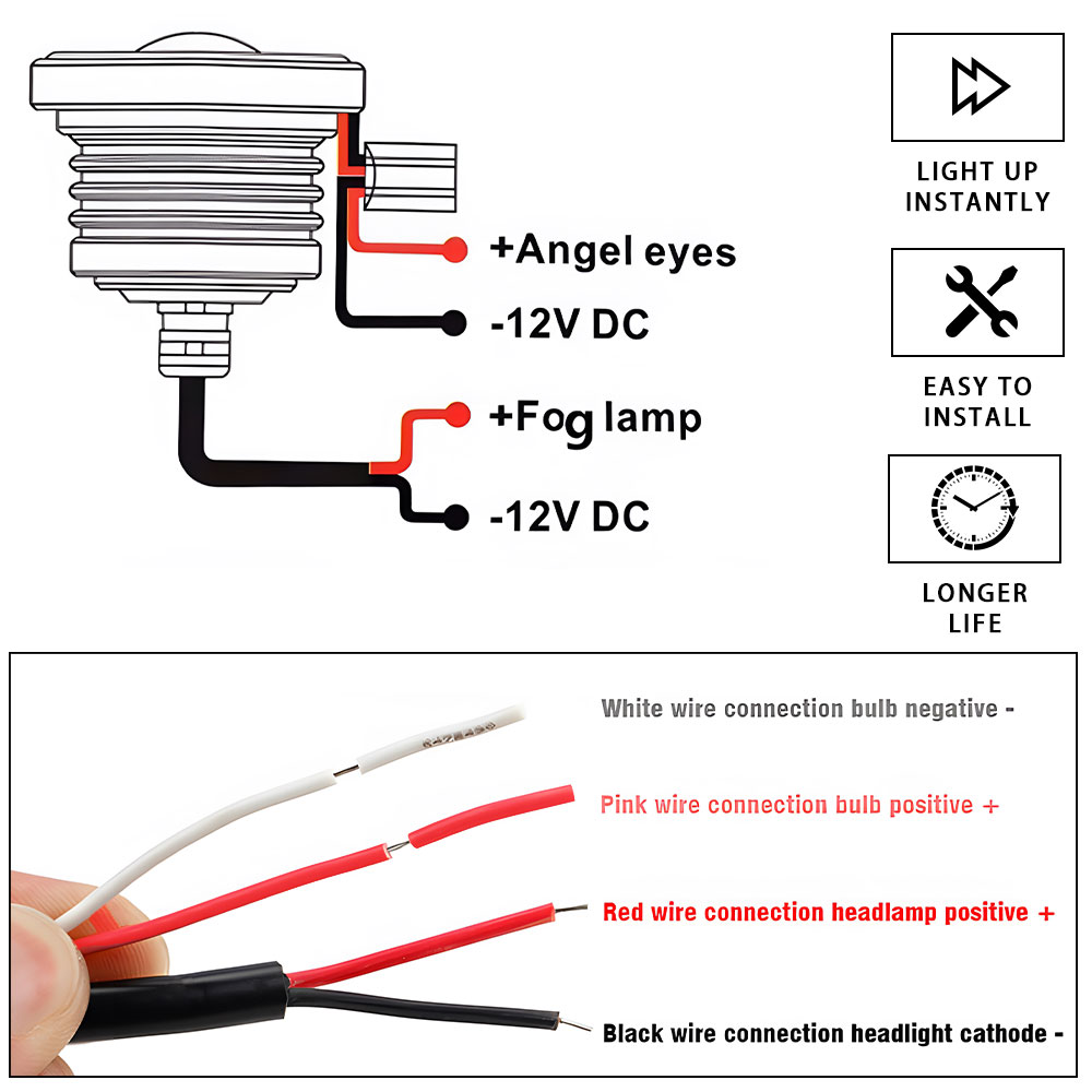 12V melek göz araba LED sis iş - Embroidery Effect incelemesi ve fiyatı