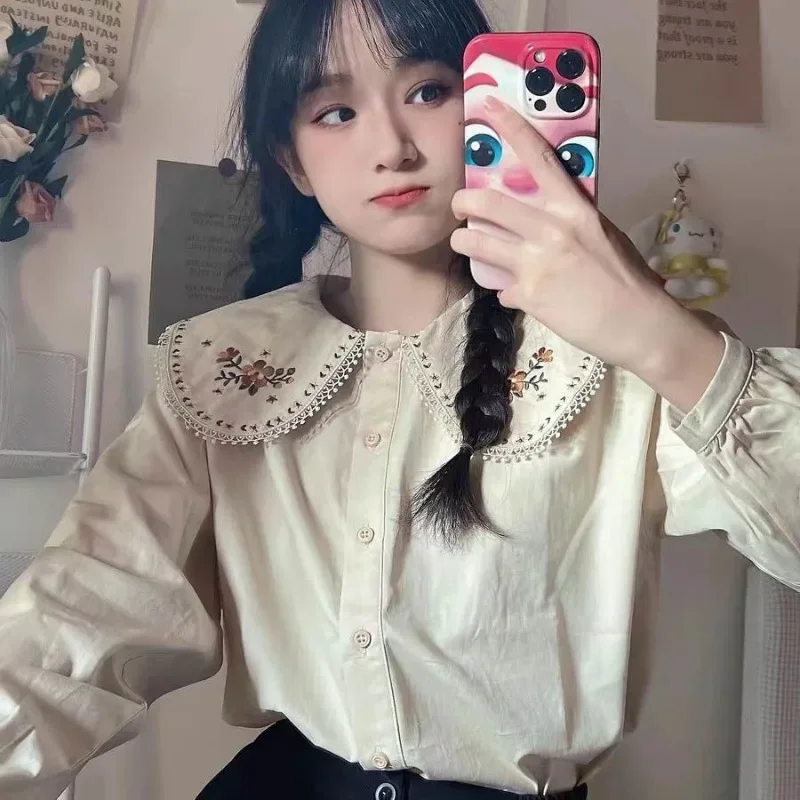 Gömlek Kadın Japonya Tarzı Nak - Embroidery Design Love incelemesi ve fiyatı