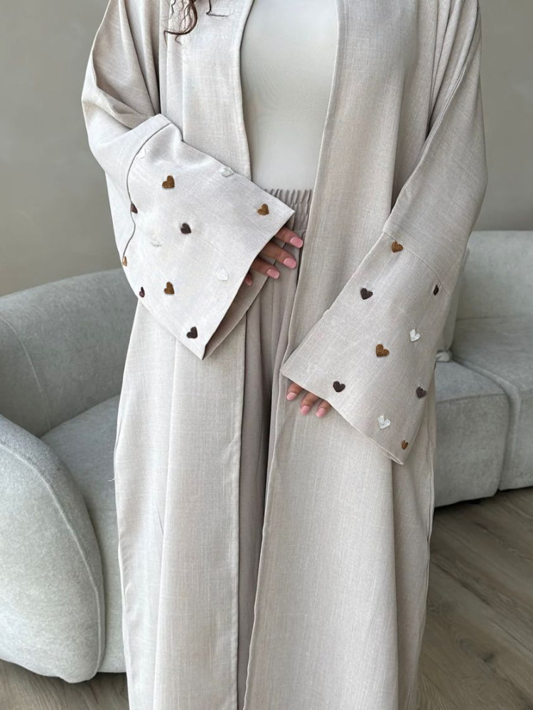 Aşk kalp nakış müslüman uzun e - Embroidery Kaftan incelemesi ve fiyatı
