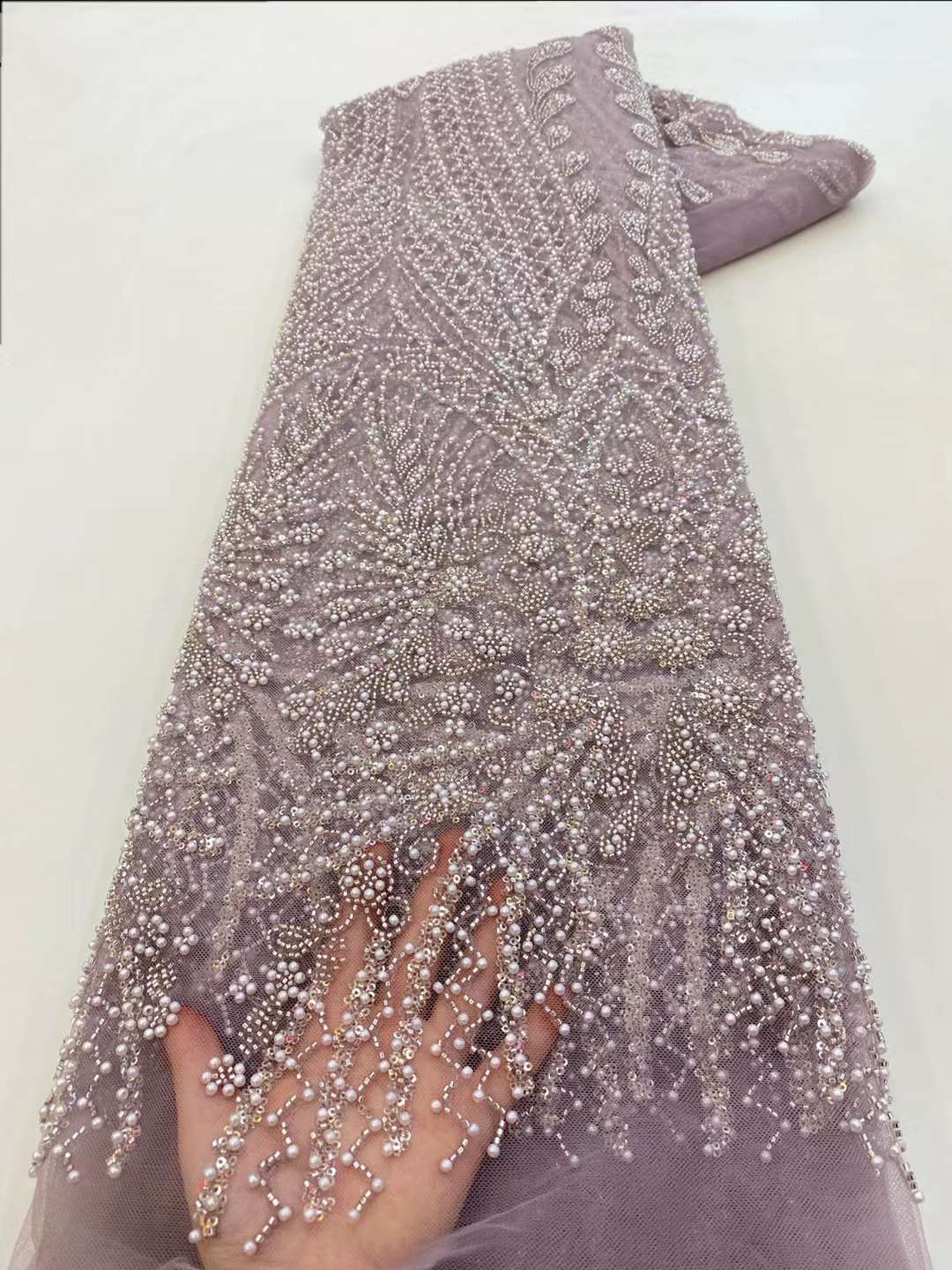 Kahverengi pullu boncuklu nakı - Embroidery Net Fabric incelemesi ve fiyatı