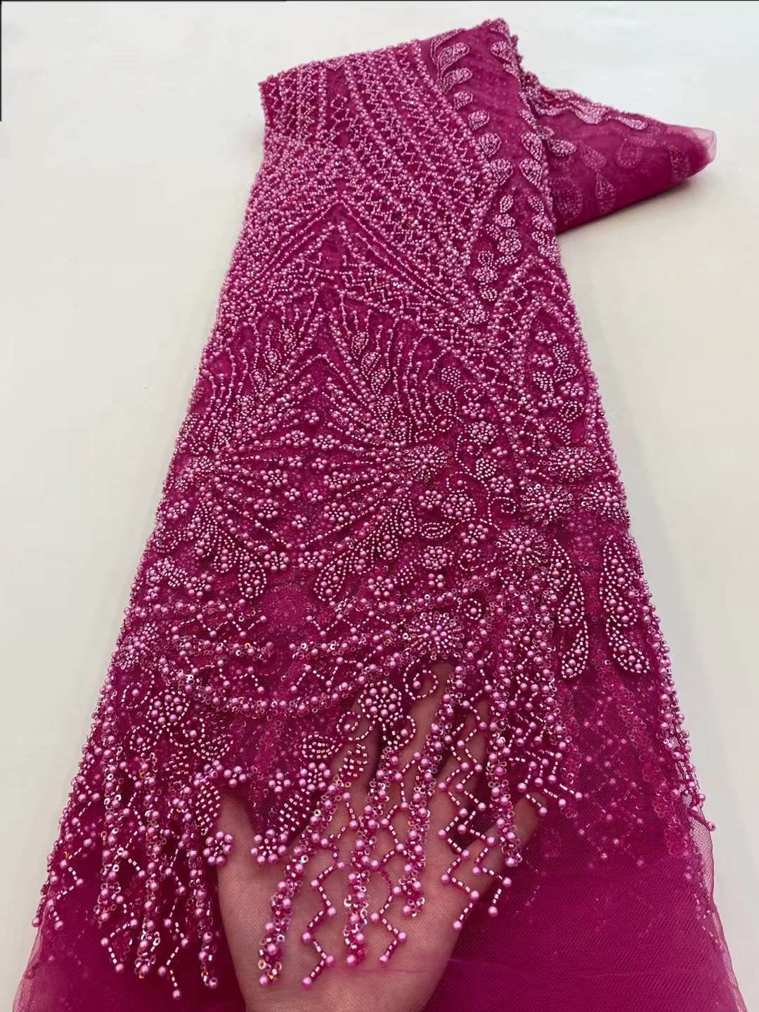 Kahverengi pullu boncuklu nakı - Embroidery Net Fabric incelemesi ve fiyatı
